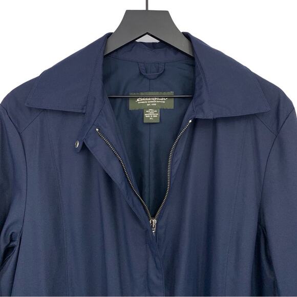 EDDIE BAUER Casual Trench Coat Navy Blue XL - Picture 5 of 12
